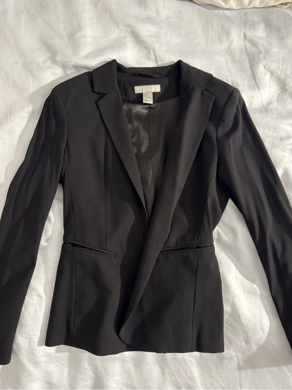 H&M Black Women's Tailored Fitted Blazer Jacket - Classic Workwear